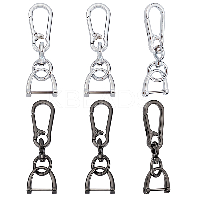 6Pcs 2 Colors Alloy Keychain Clasps DIY-CA0004-46-1