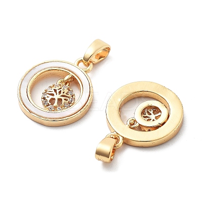 Brass Micro Pave Cubic Zirconia Pendants KK-L222-014G-1