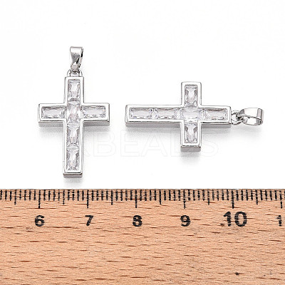 Brass Micro Pave Cubic Zirconia Pendants KK-N257-32P-1