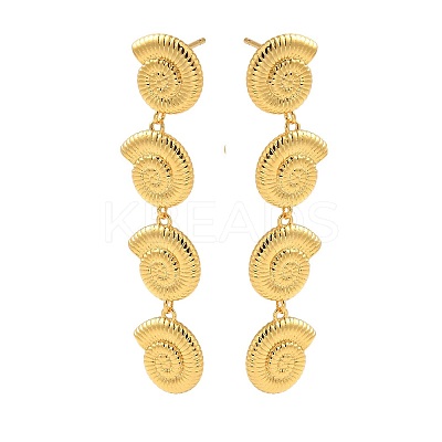 Rack Plating Brass Dangle Stud Earrings EJEW-B062-29G-1