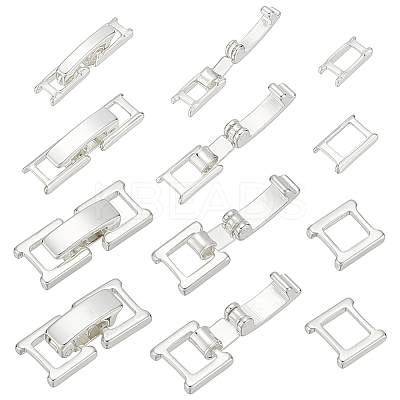 12Pcs 4 Styles Eco-Friendly Brass Watch Band Clasps KK-ME0002-74-1