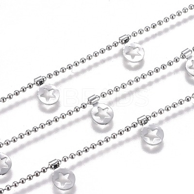 Tarnish Resistant Handmade 304 Stainless Steel Ball Chains STAS-F229-04-P-1
