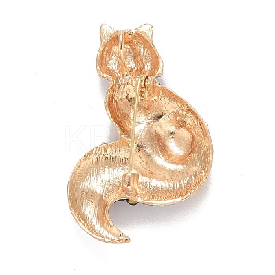 Rhinestone Fox Badge JEWB-E013-05G-02-1
