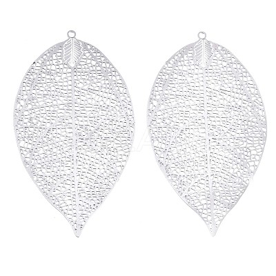 Non-Tarnish 304 Stainless Steel Filigree Big Pendants X-STAS-S108-38P-1