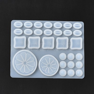 DIY Lemon Slice & Ice Block & Coffee Bean Filling Silicone Molds DIY-E052-03-1