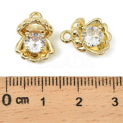 Brass Micro Pave Cubic Zirconia Pendants KK-C107-17G-1
