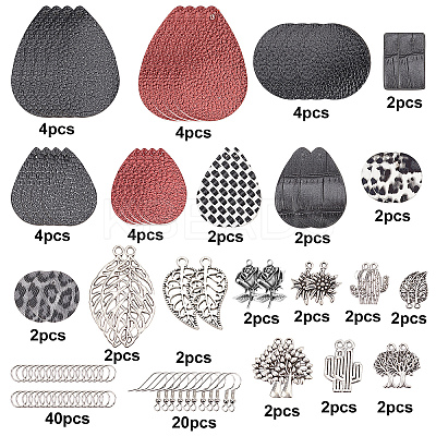 DIY PU Leather Dangle Earring Making Kits DIY-SC0001-35-1