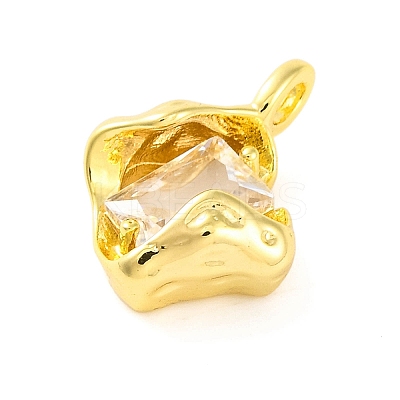 Brass Pave Clear Cubic Zirconia Pendants LS-KK-Z051-01G-03-1
