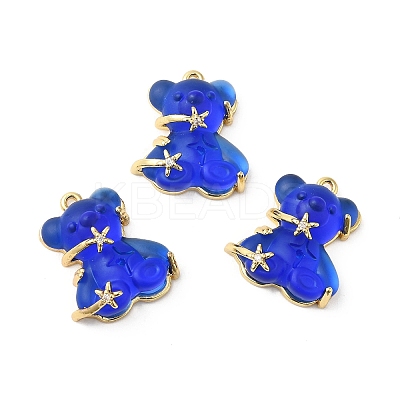Transparent Resin Crystal Rhinestone Pendants KK-H438-04G-08-1