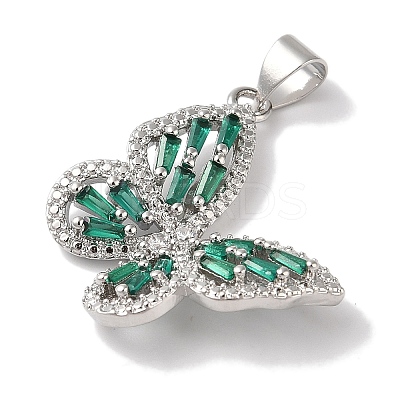 Rack Plating Brass & Cubic Zirconia Pendants KK-L216-014P-02-1