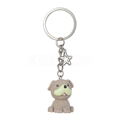 Resin Dog Pendant Keychain KEYC-JKC00564-04-1