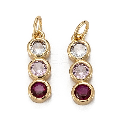 Brass Cubic Zirconia Pendants X-ZIRC-C024-15G-1