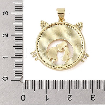 Brass Micro Pave Clear Cubic Zirconia Pendants KK-I712-51G-04-1