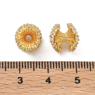 Brass Clear Cubic Zirconia Beads KK-D228-18G-1