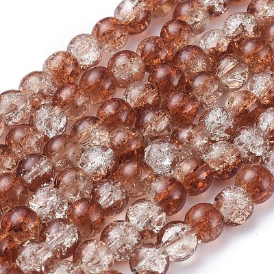 Baking Paint Crackle Glass Bead Strands CCG-S001-8mm-18-1