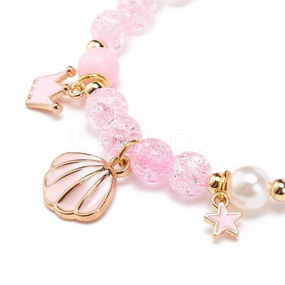 Acrylic Imitation Pearl Stretch Bracelet BJEW-JB08448-04-1