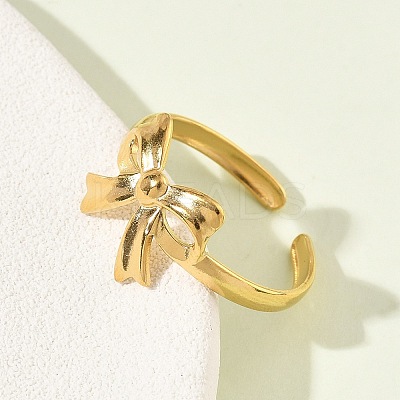 Adjustable 304 Stainless Steel Cuff Open Rings for Women LS-RJEW-Z122-03G-01-1