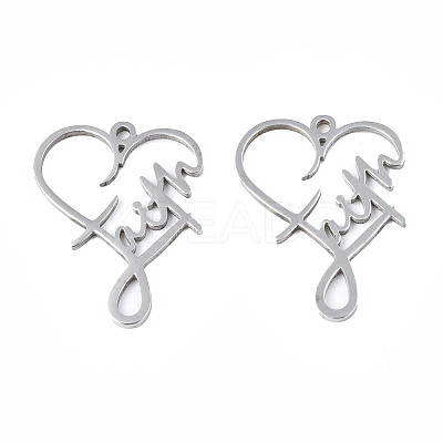 Non-Tarnish 201 Stainless Steel Pendants STAS-N098-045P-1