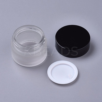 Frosted Glass Cosmetics Cream Jar AJEW-WH0104-52A-1