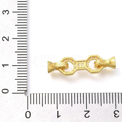 925 Sterling Silver Micro Pave Clear Cubic Zirconia Fold Over Clasps STER-U006-03G-1