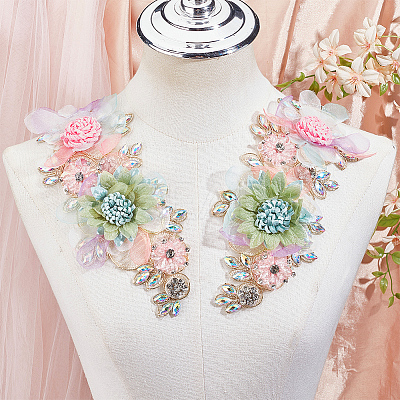 Polyester with Rhinestone Clothing Patches DIY-WH20010-31-1