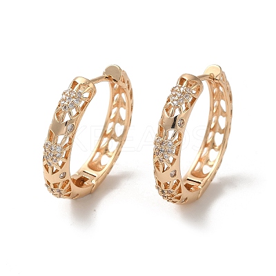Brass Micro Pave Cubic Zirconia Hoop Earrings EJEW-M238-51KCG-1