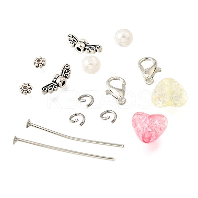 DIY ABS Plastic Imitation Pearl Angel Pendant Making Kits DIY-FP0001-44-1