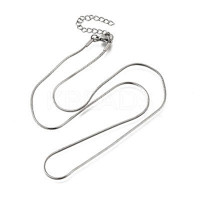 1.2MM 304 Stainless Steel Snake Chain Necklaces for Women Men STAS-V011-04B-P-1