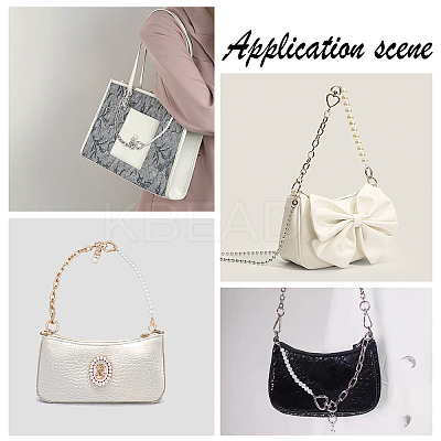 2Pcs 2 Colors ABS Imitation Pearl Bag Chain FIND-WR0004-49-1