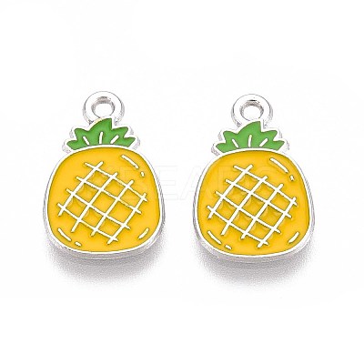 Fruit Alloy Enamel Charms PALLOY-S058-01P-19-1