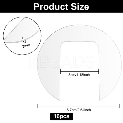 16Pcs Acrylic Blank Tumbler Topper TACR-BC0001-14-1