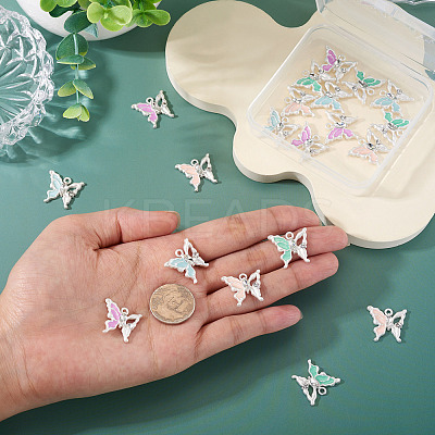 20Pcs 4 Colors Alloy Enamel Pendants ENAM-TA0003-29S-1