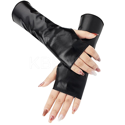 PU Leather Fingerless Gloves AJEW-WH20018-116A-1