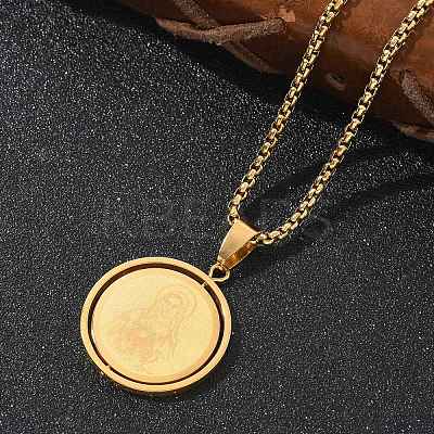 201 Stainless Steel Pendant Necklaces NJEW-Z058-01G-1