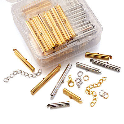 Iron Slide On End Clasp Tubes FIND-PJ0001-01-1