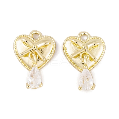 Brass Micro Pave Clear Cubic Zirconia Charms LS-KK-L212-16G-1