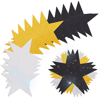 80Pcs Paper Glitter Star Wall Decoration AJEW-SP0001-13-1