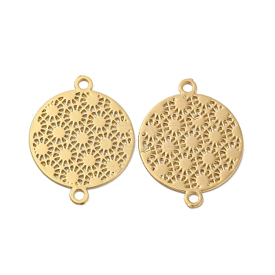 Rack Plating Brass Filigree Connector Charms KKC-D001-09KCG-1