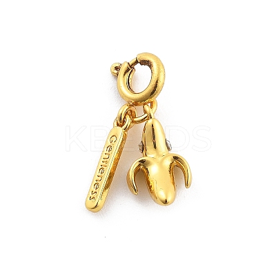 Brass Rhinestone Fruits Pendant Decoration HJEW-P020-01G-G-1