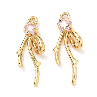 Brass Micro Pave Cubic Zirconia Pendants KK-A281-21G-02-1