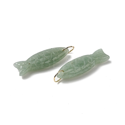 Natural Green Aventurine Carved Pendants G-G314-01G-03-1