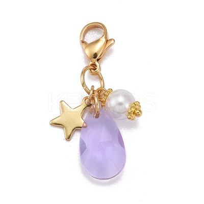 Faceted Teardrop Glass Pendants HJEW-JM00487-1