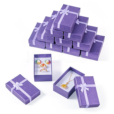 Rectangle Paper Jewelry Storage Gift Boxes with Bowknot LS-CON-TAC0014-09A-1