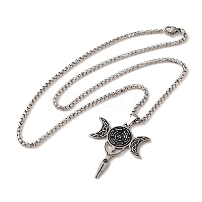 201 Stainless Steel Enamel Pendant Necklaces NJEW-P293-09G-1