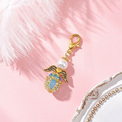 Luminous Acrylic & Handmade Glass Seed Beaded Pendants Decorations HJEW-MZ00379-1