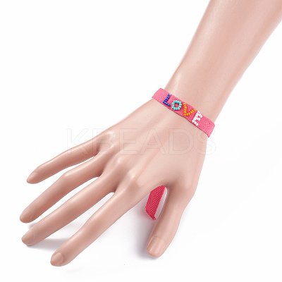 Twill Tape Nylon Cord Knotted Bracelets BJEW-Z013-33-1