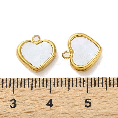 304 Stainless Steel with Synthetic Shell Charms LS-STAS-G338-06G-1