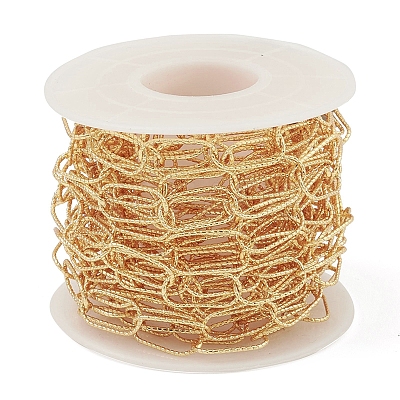 Brass Textured Oval Link Chains CHC-M025-26A-G-1