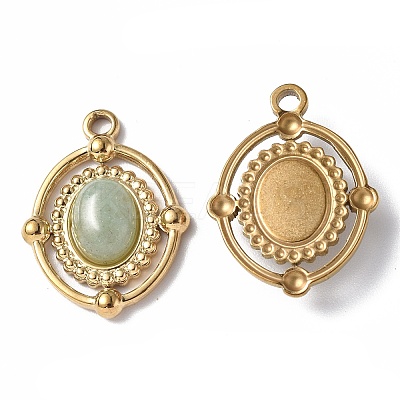 Natural Green Aventurine Pendants X-STAS-C064-VC907-1