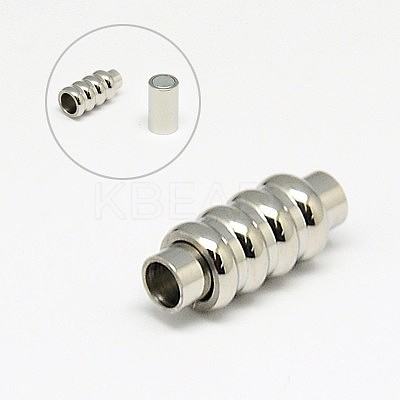 Tarnish Resistant 304 Stainless Steel Magnetic Clasps with Glue-in Ends STAS-K006-12C-3mm-1